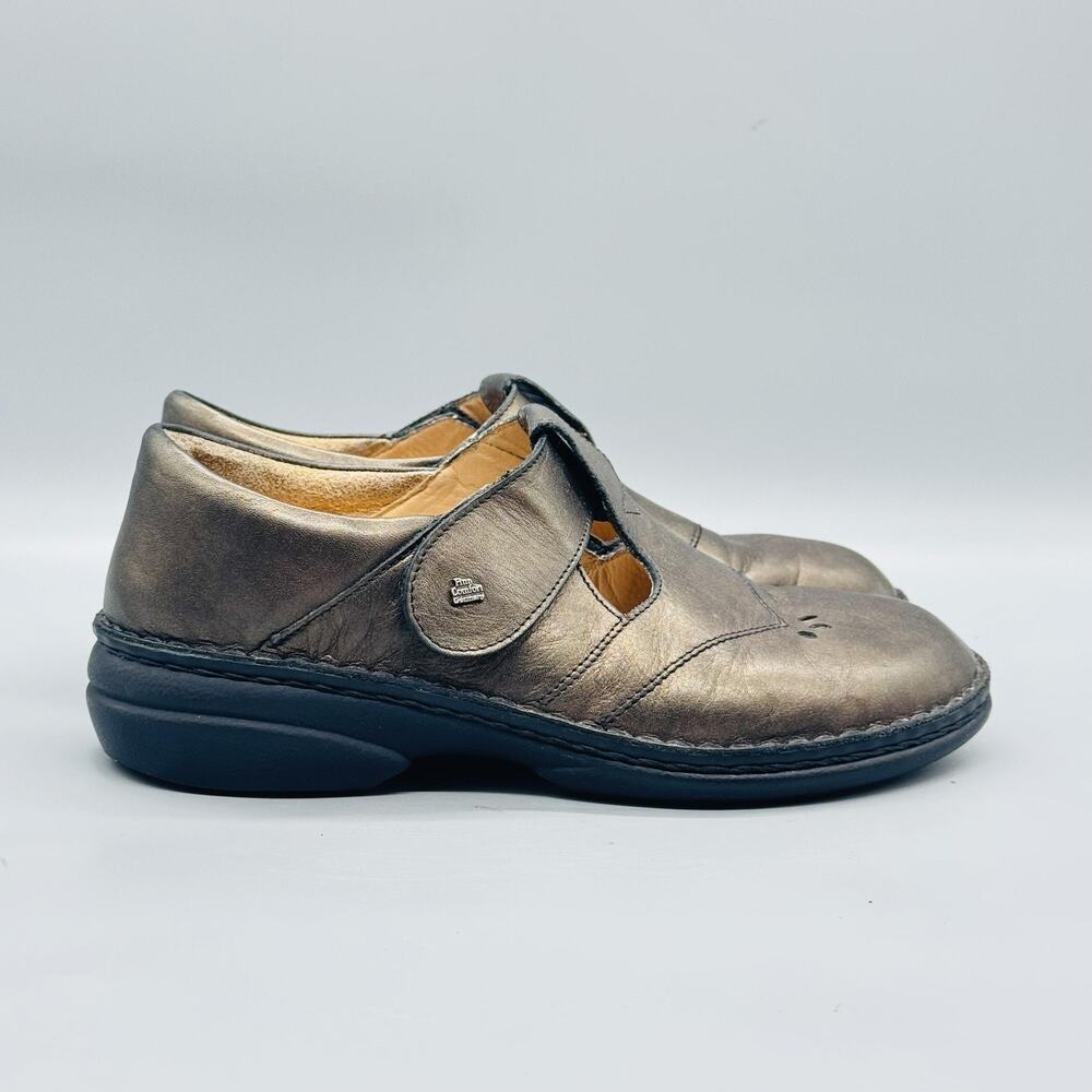 Finn Comfort Shoes Womens 8.5 Brown Gold Leather Mary Jane Strap Walking Comfort